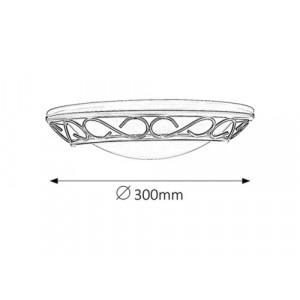 Aplica Athen 1xE14 metal/sticla negru/alb Rabalux