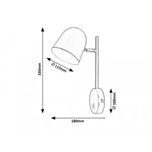 Aplica Egon 1xE14 metal negru Rabalux
