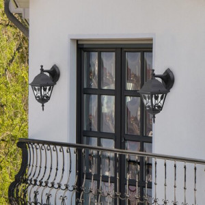 Aplica exterior Haga 1xE27 metal/sticla negru Rabalux