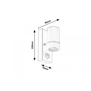 Aplica exterior Medina 1xGU10 acril negru/transparent Rabalux