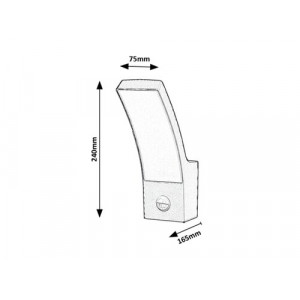 Aplica exterior Palanga LED 12W metal/acril antracit/alb Rabalux