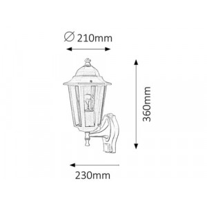 Aplica exterior Velence 1xE27 metal/sticla negru Rabalux