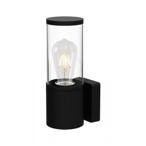 Aplica exterior Wellington LED max 1x60W metal/acril negru/transparent Rabalux