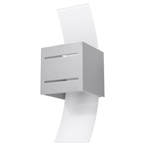 Aplica Loreto 1xG9 metal/sticla gri patrat