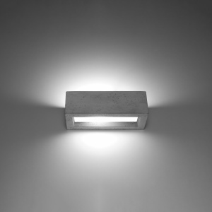 Aplica Vega 1xE27 ciment/sticla gri rectangular - Img 3