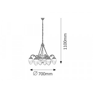 Candelabru Annabella 2+6xE27+E14 metal/sticla bronz/alb Rabalux