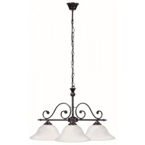 Candelabru Dorothea 3xE27 metal/sticla negru/alb Rabalux