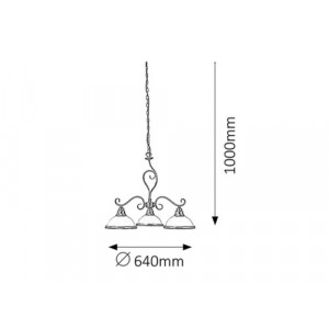 Candelabru Elisett 3xE27 metal/sticla bronz Rabalux