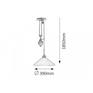 Candelabru Marian 1xE27 metal/sticla bronz/alb Rabalux