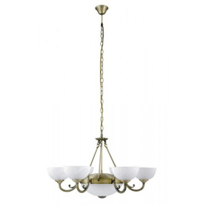 Candelabru Marlene 2+6xE27+E14 metal/sticla bronz/alb Rabalux