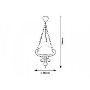 Candelabru Petronel 1xE27 metal/lemn/sticla negru/alb Rabalux