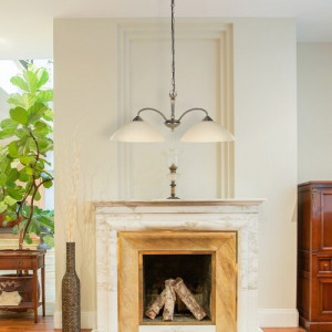 Candelabru Regina 2xE27 metal/sticla bronz/crem Rabalux