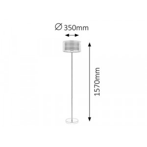 Lampadar Anastasia 1xE27 metal/textil crom/maro Rabalux