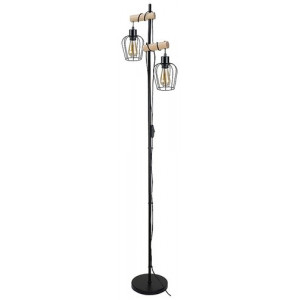 Lampadar Fabian 2xE27 metal/lemn negru Rabalux