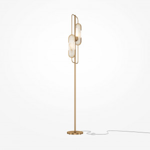 Lampadar Marmo 2xG9 metal/marmura auriu/alb Maytoni