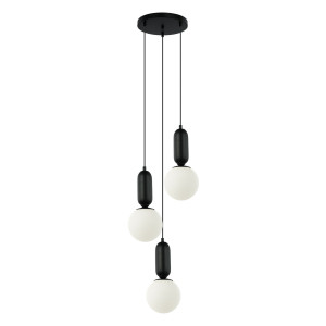 Lustra Aldeva 3xE27 metal/sticla negru Italux