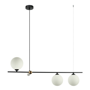 Lustra Barletta 3xG9 metal/sticla bronz antichizat/negru Italux
