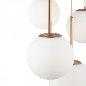 Lustra Basic form 5xE14 metal/sticla auriu/alb Maytoni