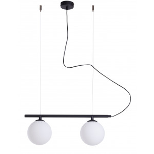 Lustra Beryl 2xE14 metal/sticla negru Aldex