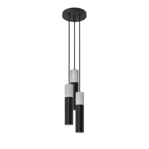 Lustra Borgio 3xGU10 metal/ciment negru/gri tubular