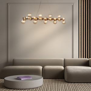 Lustra Dallas 25xG9 metal/sticla auriu/amber Maytoni