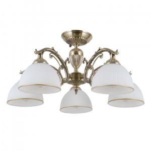 Lustra Feneza 5xE27 metal/sticla bronz antichizat Italux