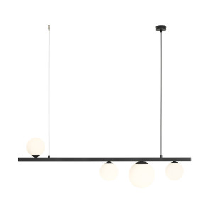 Lustra Garda 3xE14+1xE27 metal/sticla negru Aldex