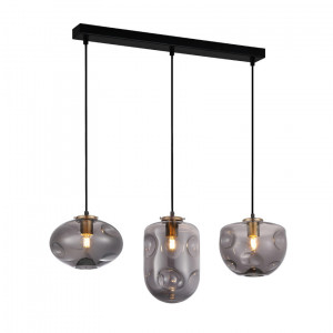 Lustra Hatella 3xE27 metal/sticla cupru/negru Italux