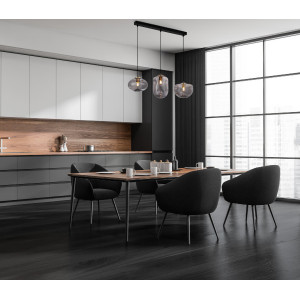 Lustra Hatella 3xE27 metal/sticla cupru/negru Italux