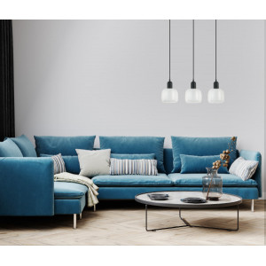 Lustra Lamezia 3xE27 metal/sticla negru Italux