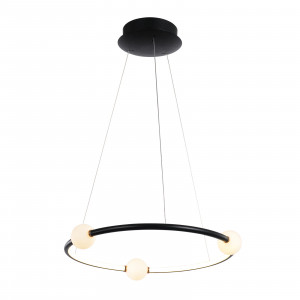Lustra Lozanna LED 36W 2100 lumeni metal/sticla negru/roz Italux