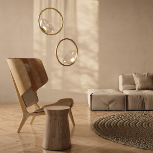 Lustra Lunare 1xLED metal/sticla bronz/transparent Maytoni