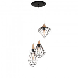 Lustra Maelle 1xE27 metal negru Italux