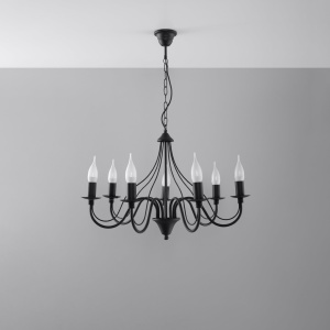 Lustra Minerwa 7xE14 metal negru - Img 2