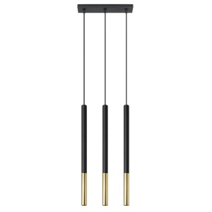 Lustra Mozaica 3L 3xG9 metal negru/auriu tubular