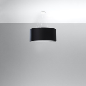 Lustra Otto 60 5xE27 textil/sticla/metal negru - Img 2