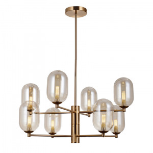 Lustra Perano 8xG9 metal/sticla bronz antichizat/transparent Italux
