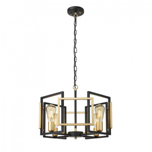 Lustra Primero 4xE27 metal auriu/negru mat Italux