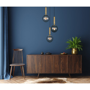 Lustra Ravena 3xE27 metal/sticla alama rotund Italux