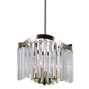 Lustra Sabriga 3xE14 metal/cristal bronz antichizat Italux