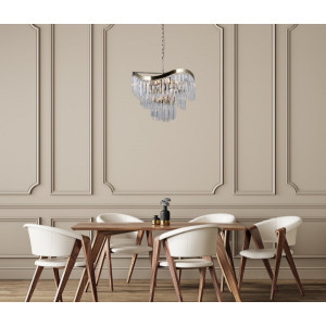 Lustra Sabriga 8xE14 metal/cristal bronz antichizat Italux