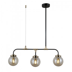 Lustra Valpena 3xE14 metal/sticla negru mat/bronz antichizat Italux