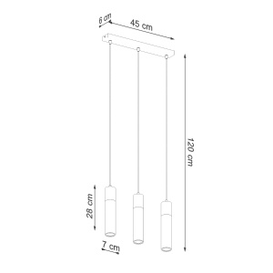 Lustra Zane 3xGU10 ciment/lemn gri tubular - Img 4