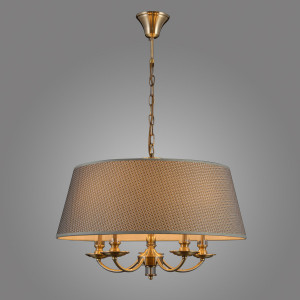 Lustra Zanobi 5xE14 metal/sticla/textil bronz antichizat Italux