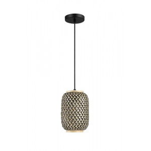 Pendul Adalla 1xE27 metal/ratan negru/multicolor Rabalux