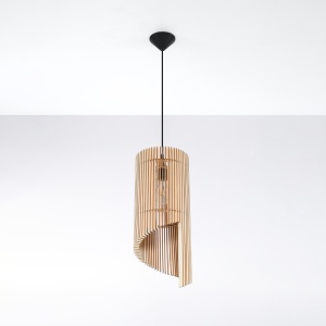 Pendul Alexia 1xE27 lemn natural wood tubular - Img 2