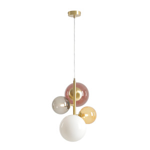 Pendul Bloom 4xG9 metal/sticla multicolor Aldex