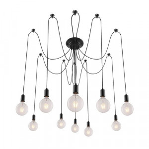 Pendul Caspar 10xE27 metal/acril negru Rabalux