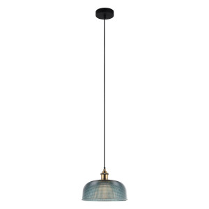 Pendul Davide 1xE27 metal/sticla albastru Italux