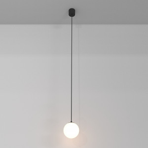Pendul Luna LED metal negru/alb P039PL-5W4K-10-B